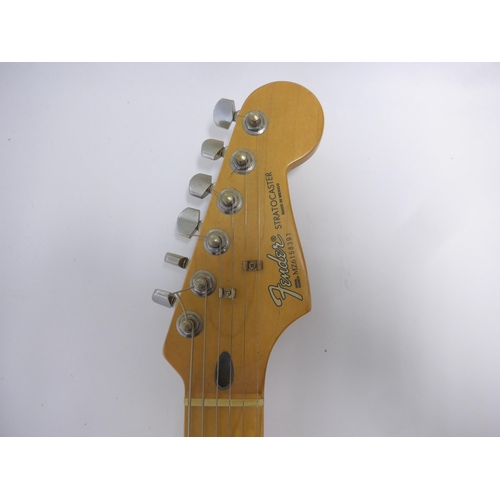 6017 - A 2007 Fender Standard Stratocaster in metallic blue finish, maple fretboard, made in Mexico (MIM), ... 
