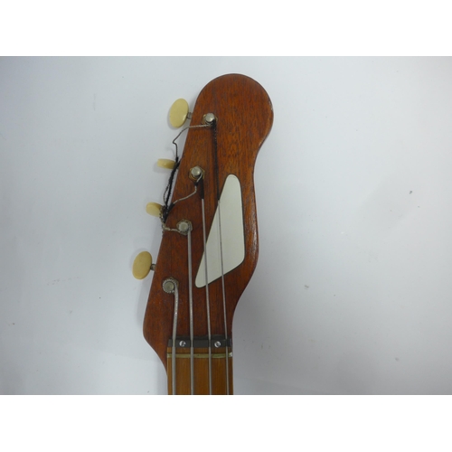 6035 - An early 1960s Burns Sonic electric bass guitar in natural mahogany finish, fitted with two Burns Tr... 