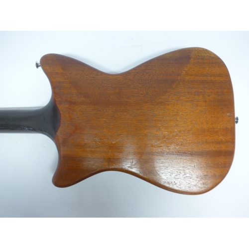 6035 - An early 1960s Burns Sonic electric bass guitar in natural mahogany finish, fitted with two Burns Tr... 