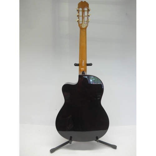 6045 - An Admira Sara EC classical electro-acoustic guitar, single cutaway, with Stagg soft case