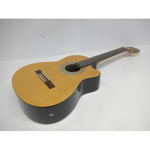 6045 - An Admira Sara EC classical electro-acoustic guitar, single cutaway, with Stagg soft case