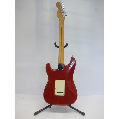 6020 - A Fender Stratocaster electric guitar in metallic red finish, made in Mexico (MIM), serial no. MN626... 