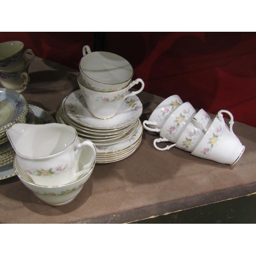 4006 - A selection of Royal Stuart tea ware together with Burleigh Tudor tea ware, flower design