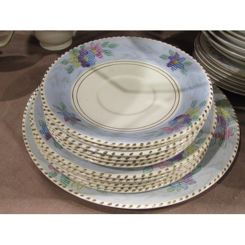 4006 - A selection of Royal Stuart tea ware together with Burleigh Tudor tea ware, flower design