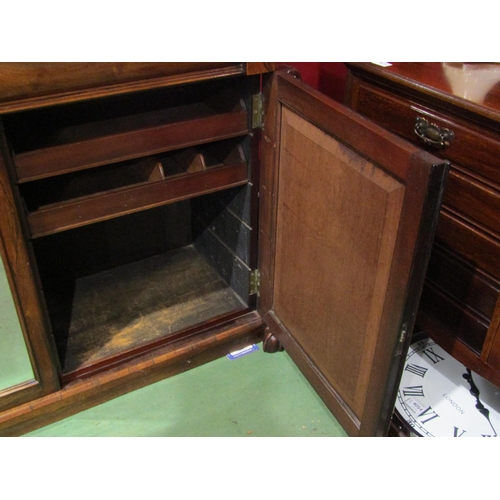 4043 - A 19th Century rosewood marble top chiffonier with mirrored doors, 91cm tall x 115cm wide x 49.5cm d... 