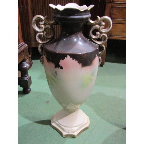 4051 - A pair of porcelain transfer printed vases marked 