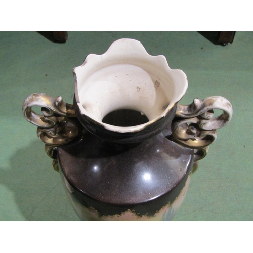 4051 - A pair of porcelain transfer printed vases marked 