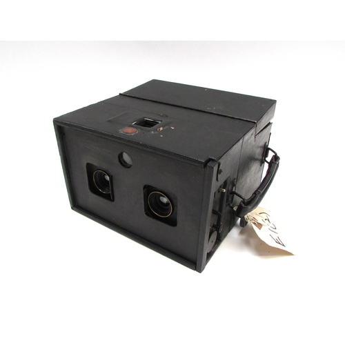 7012 - Rare late Victorian Adams & Co. No.5 Yale Stereo-Detective twin lens stereoscopic box camera, with c... 