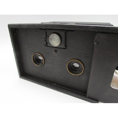 7012 - Rare late Victorian Adams & Co. No.5 Yale Stereo-Detective twin lens stereoscopic box camera, with c... 