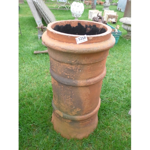 8024 - A terracotta cannon top chimney pot, 60cm tall