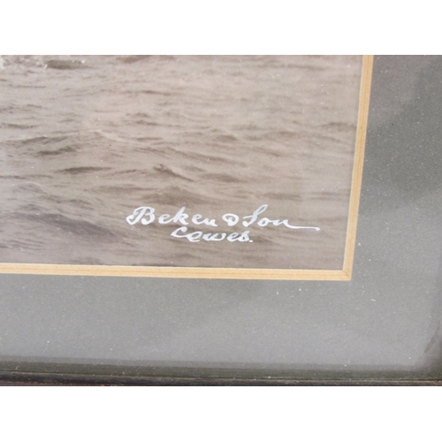7014 - BEKEN & SON OF COWES: monochrome photograph of Valkyrie II - dated 1893, signed in white ink, No. 84... 