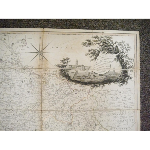 9006 - Birmingham. James Sherriff, A Map of Upwards of 25 Miles round the Town of Birmingham. To his most s... 