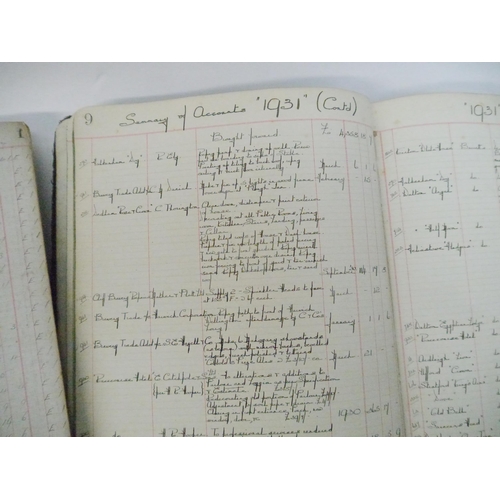 9023 - (Suffolk, Ipswich.) Four early 20th Century manuscript ledgers with manuscript entries relating to b... 