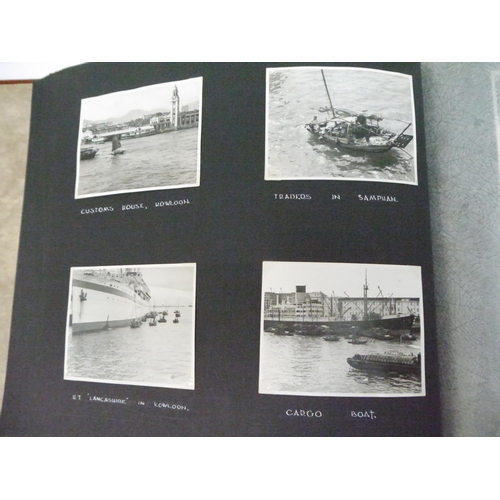 9042 - (Korean War, Royal Engineers.) A 1950's Crocodile skin photograph album containing approx. 220 snaps... 