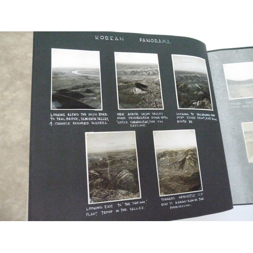 9042 - (Korean War, Royal Engineers.) A 1950's Crocodile skin photograph album containing approx. 220 snaps... 
