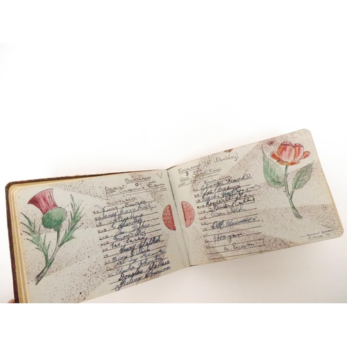 9095 - A World War Two period autograph album containing 200+ signatures of footballers of the period from ... 