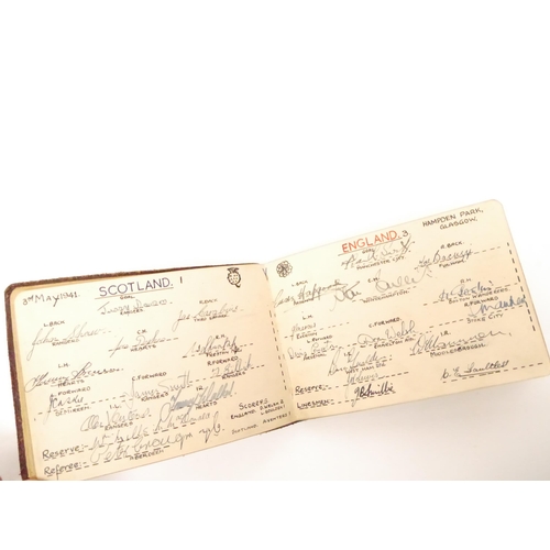 9095 - A World War Two period autograph album containing 200+ signatures of footballers of the period from ... 