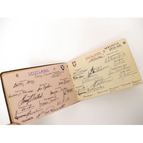 9095 - A World War Two period autograph album containing 200+ signatures of footballers of the period from ... 