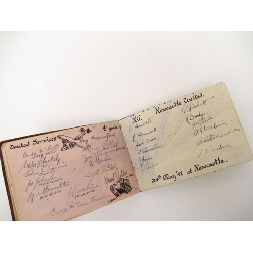9095 - A World War Two period autograph album containing 200+ signatures of footballers of the period from ... 