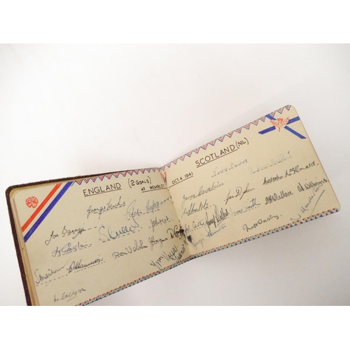 9095 - A World War Two period autograph album containing 200+ signatures of footballers of the period from ... 