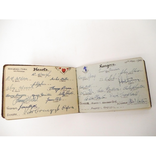 9095 - A World War Two period autograph album containing 200+ signatures of footballers of the period from ... 