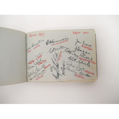 9095 - A World War Two period autograph album containing 200+ signatures of footballers of the period from ... 