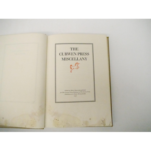 9195 - Curwen Press. Oliver Simon: 'The Curwen Press Miscellany', The Curwen Press, Plaistow, by The Soncin... 