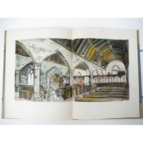 9215 - A clothbound manuscript book containing well executed pen, ink & watercolour illustrations of West c... 