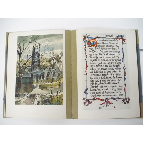 9215 - A clothbound manuscript book containing well executed pen, ink & watercolour illustrations of West c... 