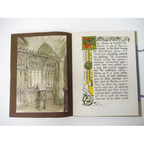 9215 - A clothbound manuscript book containing well executed pen, ink & watercolour illustrations of West c... 