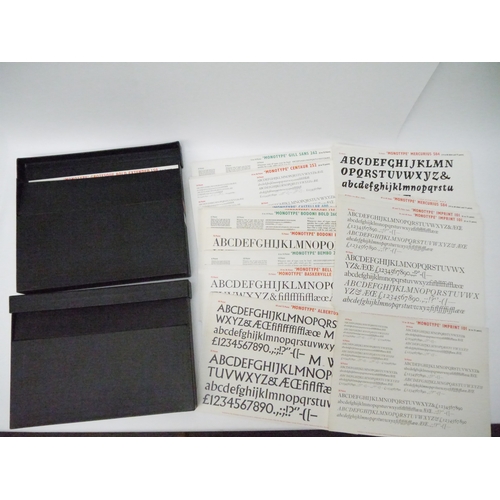 9222 - (Typography.) Monotype Type Specimen Cards. 205 large folio Monotype type specimen sheets printed in... 