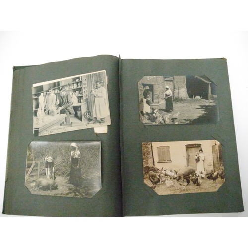 9106 - An early 20th Century postcard album containing approx. 45 industry and manufacturing related postca... 