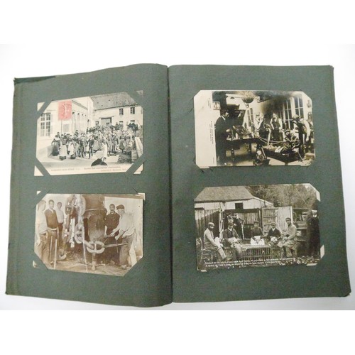 9106 - An early 20th Century postcard album containing approx. 45 industry and manufacturing related postca... 