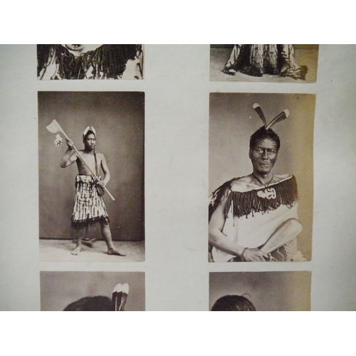 9044 - A 19th Century photograph album containing approx. 100 mounted albumen print etc photographs mainly ... 