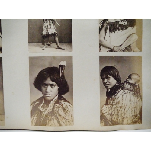 9044 - A 19th Century photograph album containing approx. 100 mounted albumen print etc photographs mainly ... 