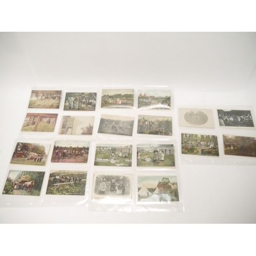 9110 - A collection of approx. 85 postcards of hop picking, mainly early 20th Century, small number of real... 