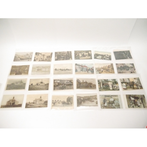9116 - A collection of approx. 100 postcards of Cornwall, Cornish fishing industry and fishermen, Welsh coc... 