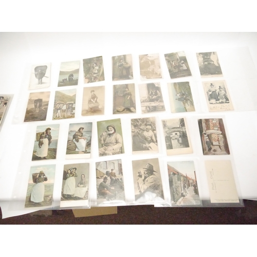9116 - A collection of approx. 100 postcards of Cornwall, Cornish fishing industry and fishermen, Welsh coc... 