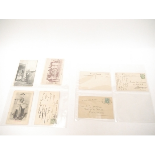 9116 - A collection of approx. 100 postcards of Cornwall, Cornish fishing industry and fishermen, Welsh coc... 