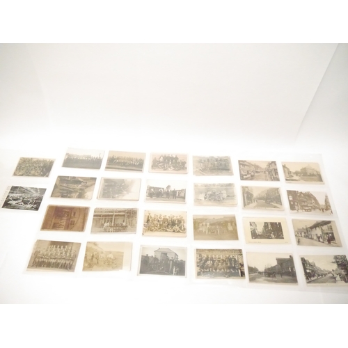 9117 - A collection of approx. 100 postcards of tradespeople, industry, shops, high streets, labourers etc,... 