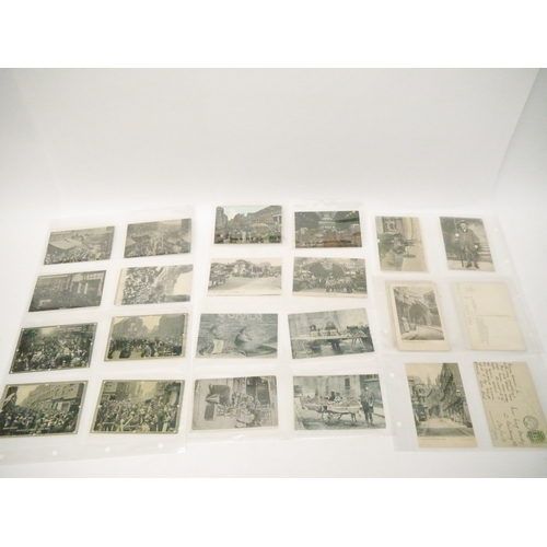9118 - A collection of approx. 70 postcards of mainly London street scenes, tradespeople, street vendors, L... 