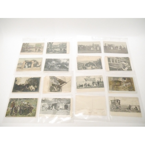 9119 - A collection of approx. 30 postcards of gypsies and gypsy life, mainly early C20th, four of which re... 