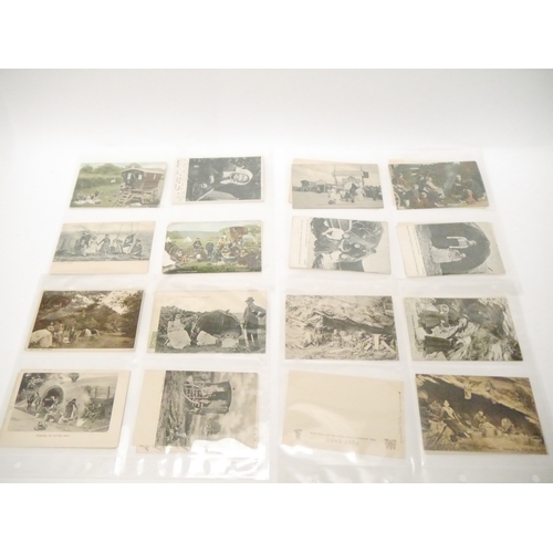 9119 - A collection of approx. 30 postcards of gypsies and gypsy life, mainly early C20th, four of which re... 