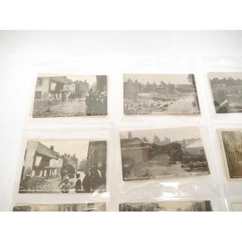 9120 - A collection of 28 postcards of Norwich Floods, August 1912, RP's and printed, including 