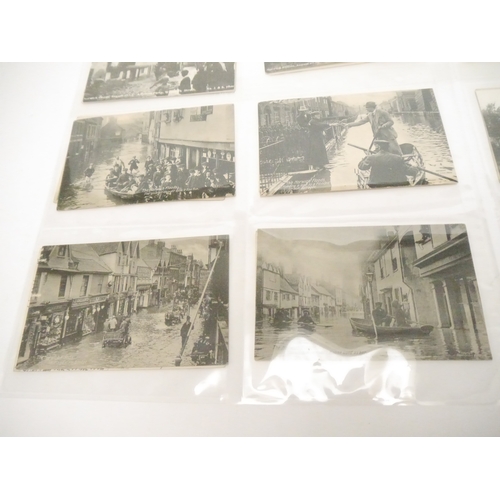 9120 - A collection of 28 postcards of Norwich Floods, August 1912, RP's and printed, including 