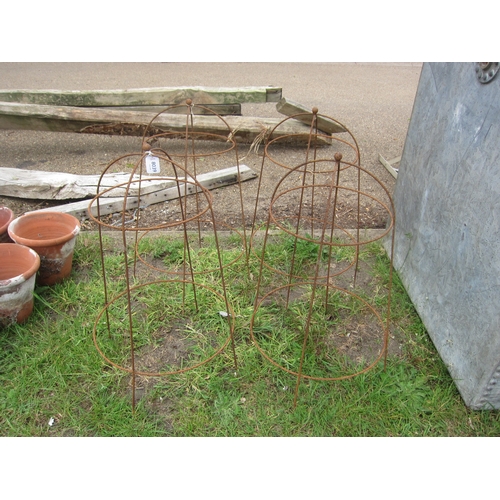 8039 - Four steel rust finish cloches