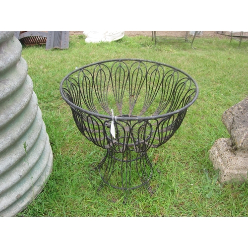 8052 - A wirework plant stand, 45cm diameter x 48cm high