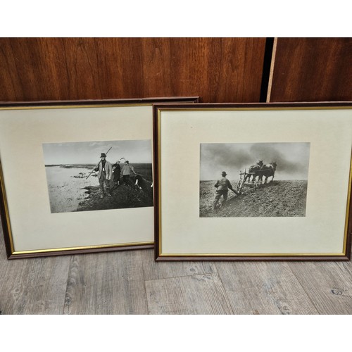 7024 - A group of framed and glazed contemporary photograph prints including Peter Henry Emerson examples a... 