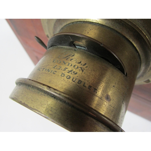 7002 - A late 19th Century mahogany Meagher of London full plate tailboard camera, labelled Meagher Manufac... 
