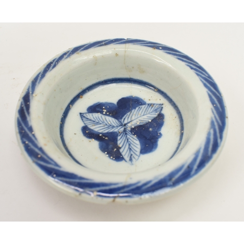 4012 - A 19th Century Chinese blue and white teapot, barrel form body with figural scenes, a/f glue repair ... 